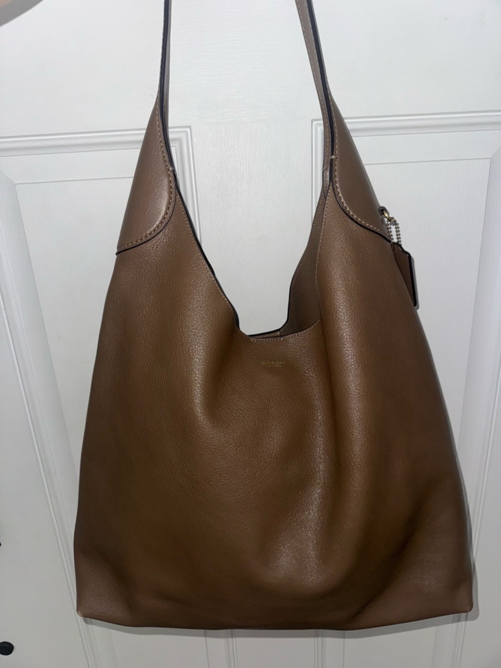 Coach Brooklyn 39 shoulder bag in dark brown stone leather